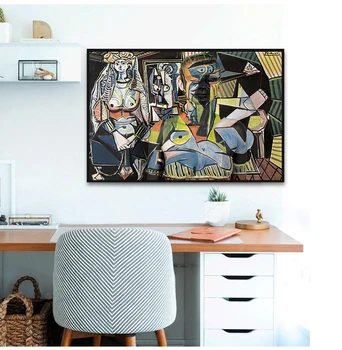 Жените Алжир Пабло Пикасо Плакати и надписи Живопис с маслени бои върху платно Стенни Художествена картина за Хола Украса Куадрос