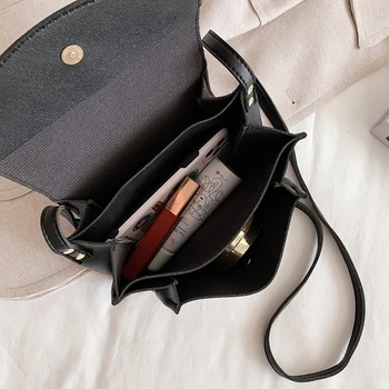 Популярна проста дамски ежедневни чанта от изкуствена кожа, в чантата си-плик, Однотонная чанта през рамо, чанта с капак, Градинска чанта