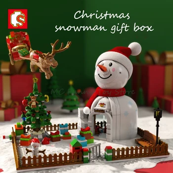 2021 Нов Сембо Строителни Блокове Коледен Снежен Човек Подарък Къща Сити Приятели Пряничное Дърво, Тухли Дядо Играчки За Коледни Подаръци За Деца