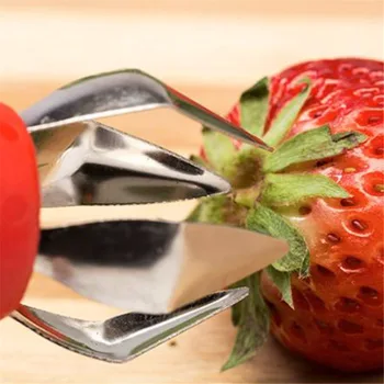 Червен зелен изрязване на ядро зеленчукови и плодови инструменти стъблото скъпоценен камък ягодово тренировка за премахване на стъблата и почистване на домати за кухненско пластмаса