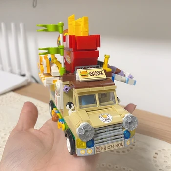 Лези 00891 Модел Автомобил Хамбургер, пържени Картофи Автомобил Фаянс Камион Магазин на 3D Кухненски Блокове, Тухли, Строителни Играчки за Деца без Кутия