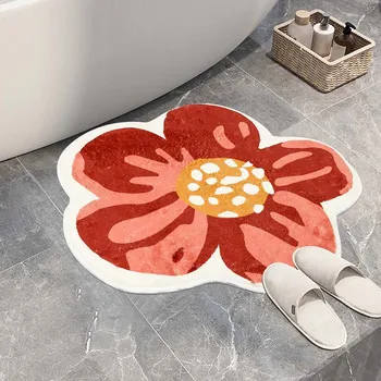 Нескользящие Постелки за баня във формата на цвете на Супер Абсорбиращи Килими за баня стаите в Меки постелки за тоалетна Входната Изтривалка за домашен декор