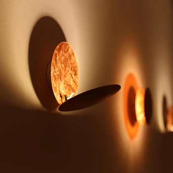 Скандинавски Минимализъм Самоличността на Творчески Преминаването на Коридор Декор Лампа Нощна Дневна Кръгла Златен Сребърен и Меден LED монтиран на стената Лампа