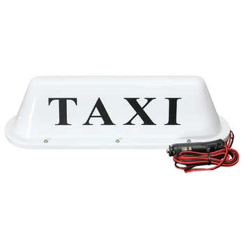 Бяло Водонепроницаемое Такси Магнитно Основата На Покрива На Кабината на Автомобила Led Табела Лампа 12 В PVC