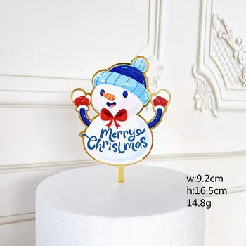 Нов Весел Коледен Торта Topper Акрилни Дядо Коледа, Елен Cupcake в цилиндър за Коледа Коледните Домашен интериор Украса на торта за партита