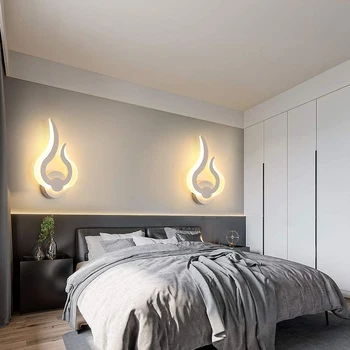 Модерният LED, с монтиран на стената лампа във формата на пламък, с монтиран на стената Лампа За Дневна Спалня Нощни Стенни лампи Акрил Вътрешна Светлина Антре Художествена украса