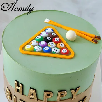 Aomily Хранително-вкусовата PVC Билярдна Торта Декоративна Форма За възрастни и Деца, торта за рожден Ден Празнични аксесоари Чудесна Съдове за печене