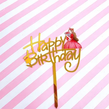 Сладък Еднорог честит Рожден Ден Торта Topper Златното Момиче Торта за рождения Ден На Сладкиши декорация за Детски Рожден Ден Украса на Тортата Детски Душ