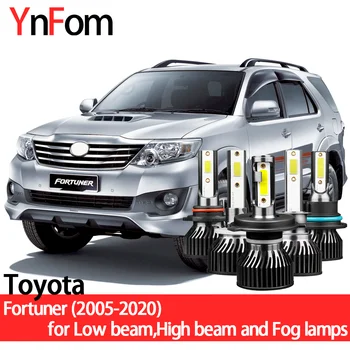 Комплект led фарове YNFOM за Toyota Fortuner N50-N160 2005-2020 на къси светлини,далечен светлина,фарове за мъгла,автомобилни аксесоари,лампи, фарове
