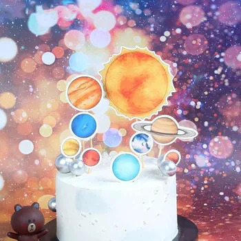 Астронавт Ракета на Луната честит Рожден Ден Торта Topper Десерт Писмо Украса за Детски Празник Прекрасни Подаръци