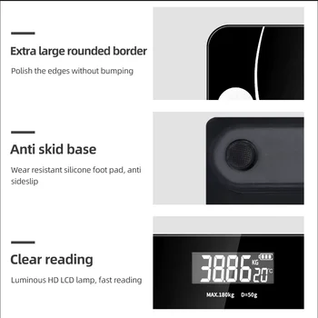 Цифрова скала на мастните натрупвания Smart Bluetooth-съвместима Безжична USB-електронна система за Измерване на ИТМ богат на функции С LCD дисплей