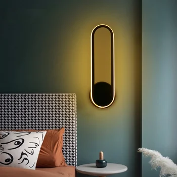 Нов Дизайн Въртящи Led монтиран на стената Лампа AC 85-265 В 12 W, с монтиран на стената лампа за спални Nordic халба бира за Декора на стените на Хола