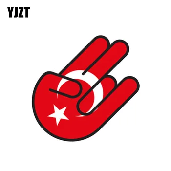 YJZT 9,5 СМ*14,4 СМ Автомобили Стикер Творчески Флаг Турция Отвратително Светоотражающая Стикер 6-1029