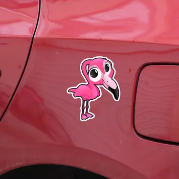 YJZT 12,1*15,1 см Прекрасна Карикатура Фламинго Графичен Декор Автомобили Стикер е с Цветна Персонални 11A0447