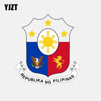 YJZT 12,8 СМ.*14 СМ Щит Филипините Стикер Герб, Флаг Каска Автомобили Стикер 6-2656