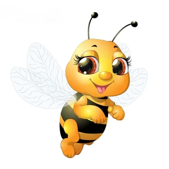 Красива Пчела, Летяща Във Въздуха, Стикер за автомобил от PVC, Стикер За Моделиране, Стикер 13 см.*14 см