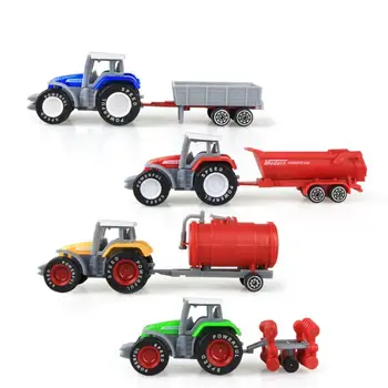 4 бр./компл. Гласове земеделското стопанство Трактор, Камион Играчка Модел на Колата От Сплав на Автомобила Забавни Играчки За Деца, Момчета Коледен подарък