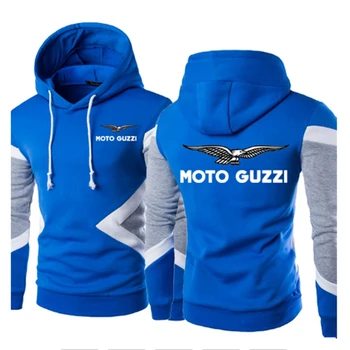 Новата Пролетно-есенна мода Moto Guzzi Блузи с логото на Лоскутные Мъжки пуловери и Качулки Ежедневни памучни блузи, 5 Цвята