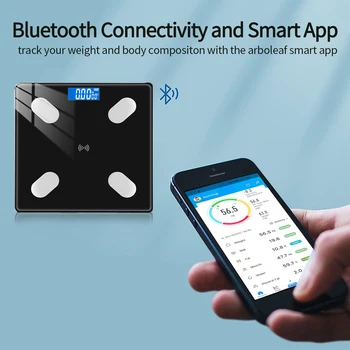 Bluetooth Статистическа везна за телесни мазнини Електронни цифрови везни за баня Умни Електронни Precision Digital Кухненски везни Баланс на Тялото ИТМ
