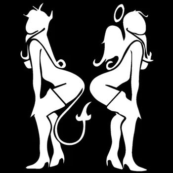 Секси Момиче Ангел Дяволът Предното Стъкло на Декоративни Стикери, Стикери Самоличността на Аксесоари За Полагане на Автомобили 17,8 см*14,1 см