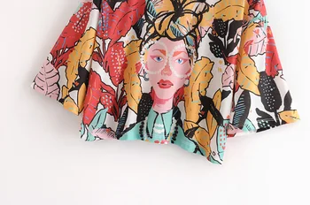 Лятна Нова женска тениска с принтом тропическа красота, свободен тънък ръкав, Кръгла яка 2018