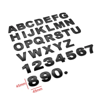 45 мм, 3D Метални САМ Букви от Азбуката Емблема Хромирани Автомобилни Стикери Цифров Иконата на Автомобили Логото на Автомобилни Аксесоари стикер за мотоциклет