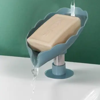 Препарат за съдове във формата на лист Самоотводящаяся Кутия за сапун Титуляр за банята За душ Държач за сапун гъба За съхранение на Чиния Тава Аксесоари за баня