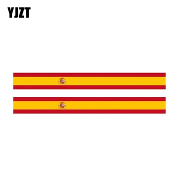 YJZT 2X 17,3 СМ*1,9 СМ Индивидуалност в ивицата Флаг на Испания Стикер на колата Стикер на прозореца 6-1159