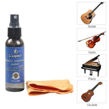 Комплект за грижа За почистването на Китара 60 мл Грижа за Брачните за китара Масло За fretboard Лимон + кърпичка за почистване на Универсални Аксесоари за грижа за китара
