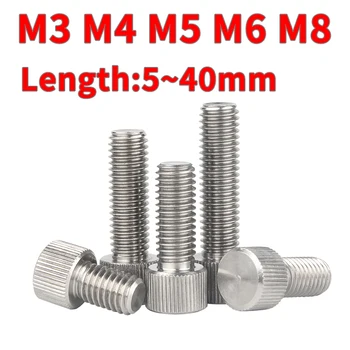 M3 M4 M5 M6 M8304 през Цялата Ръчен Винт От Неръждаема Стомана, С Една Глава С Накаткой Винт С Голяма Глава Ръчно Винт с Плоска Глава