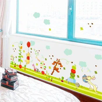 карикатура Мечо Пух мечка стикери за стени, детски стаи, спалня декор на детска стая плакати САМ стикери за стена с животински художествени плакати от PVC