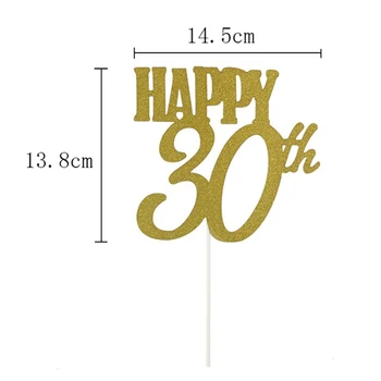 30-те 40-те и 50-те Черното Злато Торта за рождения Ден на Topper Бронзирующая Хартиена чиния за Еднократна употреба Прибори балони на Рожден Ден на Банер Декори Консумативи