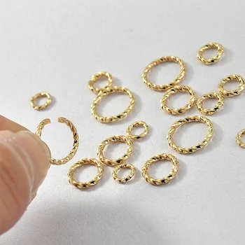 Мед покритие 18 карата истинско злато спирала на резба който отваря пръстен плосък пръстен сам обеци, обеци, бижута основни материали аксесоари