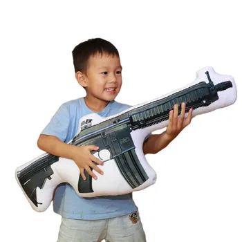Творческо Моделиране с Пистолет Реалистична Мека Играчка Плюшен Меки Възглавници M4 и AK Огнестрелни Оръжия Меки Кукли за Деца Момчета Детски Коледни Подаръци