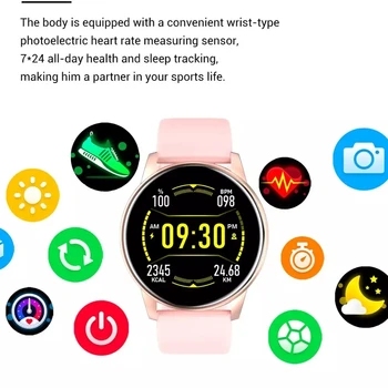 Дамски Смарт Часовник с Прогноза за Времето в реално време Следи активността на наблюдение на Сърдечната честота Спортни дамски Смарт Часовници За Мъже за Android и IOS