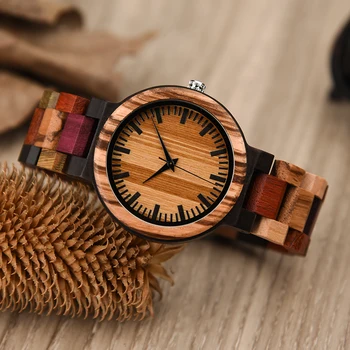 Дървени Часовници, Мъжки Montre Homme Лазерен Логото на Япония 2035 Miyato Цветни Кварцови Часовници с дървени Каишка Потребителски Таймер в кутия за подарък