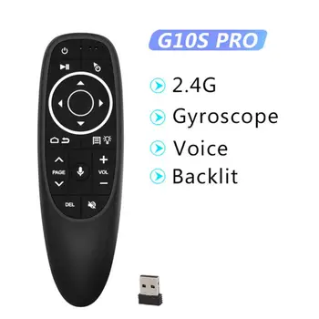 G10S Pro 2.4 G И Bluetooth Гласова Мишка със Задно осветяване Smart Air Mouse 6 Оси Жироскоп IR модул за Обучение Дистанционно Управление За Android TV BOX
