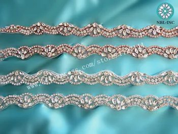 (10 ЯРДА) търговия на Едро с ръчно шиене сватбена мъниста от сребро с аппликацией от планински кристал довършителни желязо за сватбена рокля WDD0707
