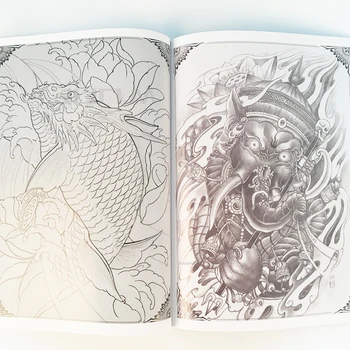 Татуировка Книга Ръкопис В Илюстрирана Книга Благоприятен Калмари Статуя На Буда Модел Diamond Лъв 43 Страници Безплатна Доставка