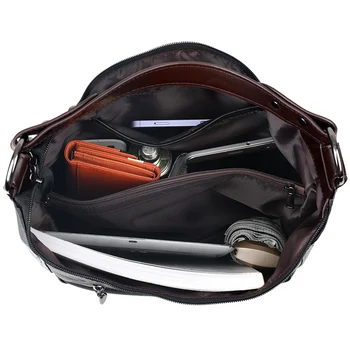 Висококачествени Чанти луксозна марка за Дамски чанти на рамо от мека кожа, Дамски Ежедневни Пътни чанти Реколта чанта за колички с нитове Чанта