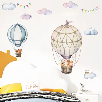 Облак карикатура на животните балон стикер на стената детска стая, детска градина спалня декорация на стени стикер за стена