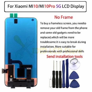 Новост за Xiaomi Mi 10 pro 5 ГРАМА LCD дисплей със сензорен екран Дигитайзер в събирането на mi 10 pro LCD дисплей за xiaomi mi 10 LCD дисплей с AMOLED панели