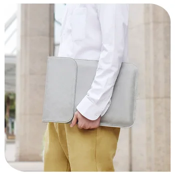 Проста водоустойчива чанта за лаптоп от изкуствена кожа за 11 12 13 15,4 14,1-инчов MacBook Air Pro 2018 2019 Mac Book Компютър Калъф от плат