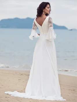 2019-Секси плажна рокля Бяло дантелено без ръкави, Дълга рокля-trapeze Елегантен