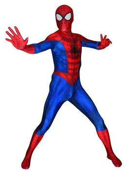 Класически червен и син костюм сипдера Хелоуин cosplay zentai костюм 3D принт костюм паяк за възрастни/деца