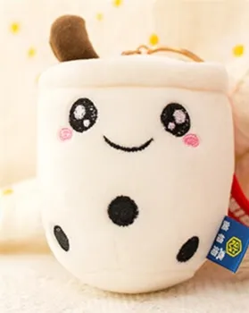Kawaii Боб Плюшени Ключодържател Балон Чай Плюшени Играчки във Формата на Чаши въздушна Възглавница за Истинската Храна Мека Мека Възглавница за гърба Подарък за рожден Ден за дете