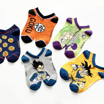1 Чифт/Dragon Ball Случайни Сладък Кратък Тръбен чорап Аниме Рисунка Goku Зеленчуци Памучни Чорапи Невидими Модни Мъжки и дамски чорапи Подарък