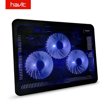 HAVIT охлаждащ Вентилатор Поставка Мат Тихо Лаптоп Готин Мат Синя LED USB охладител за лаптоп с 3 вентилатор за лаптоп 15