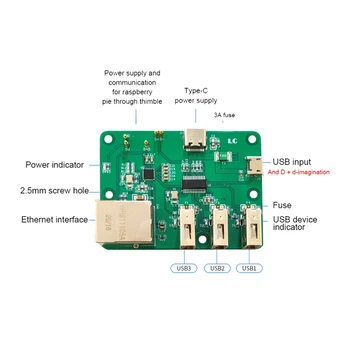 Такса за разширяване на USB към Ethernet адаптер Raspberry Pi Zero ХЪБ 3 USB 10/100 Mbps Ethernet интерфейс