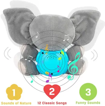 Плюшено слон музикална детска играчка електрическа звукова и светомузыкальная кукла 